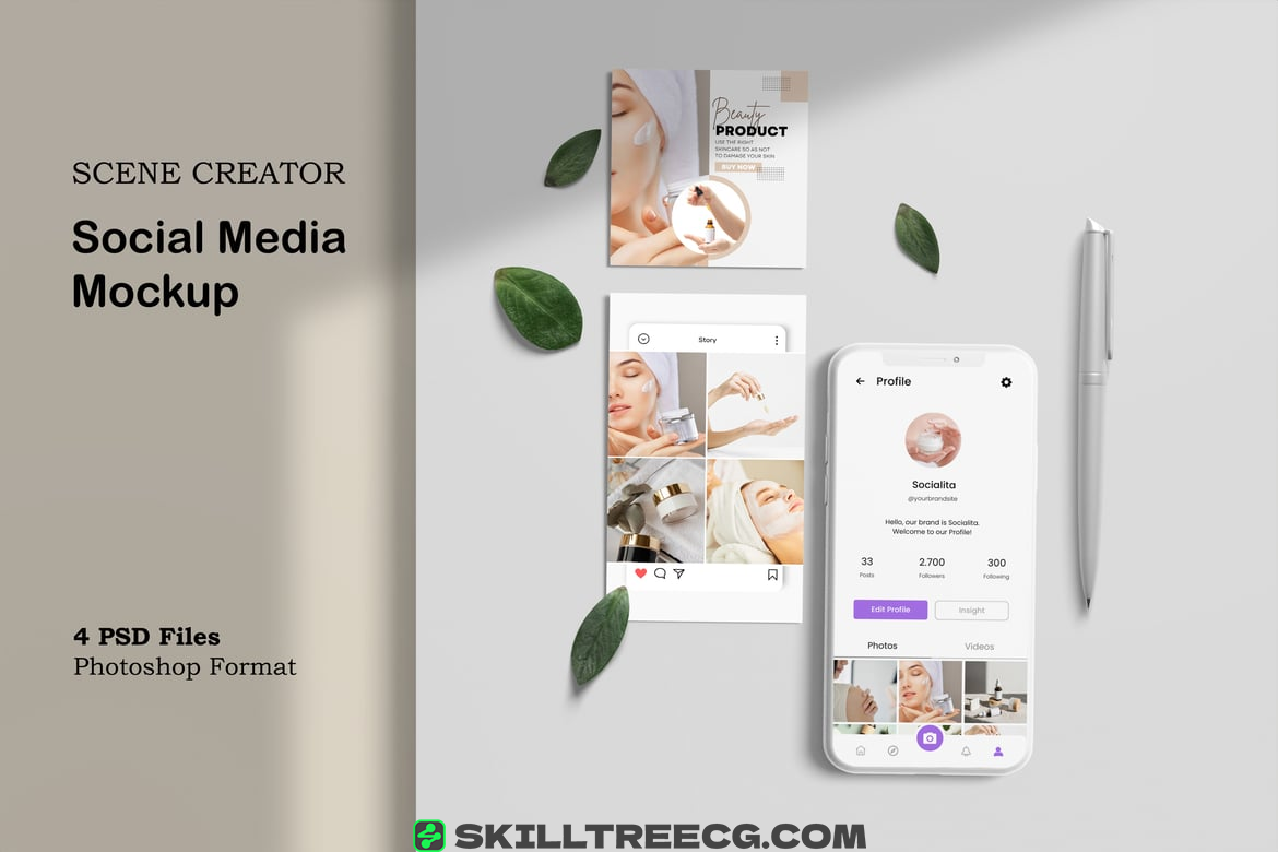 High Quality Social Media Mockup Set（223688）-技能树